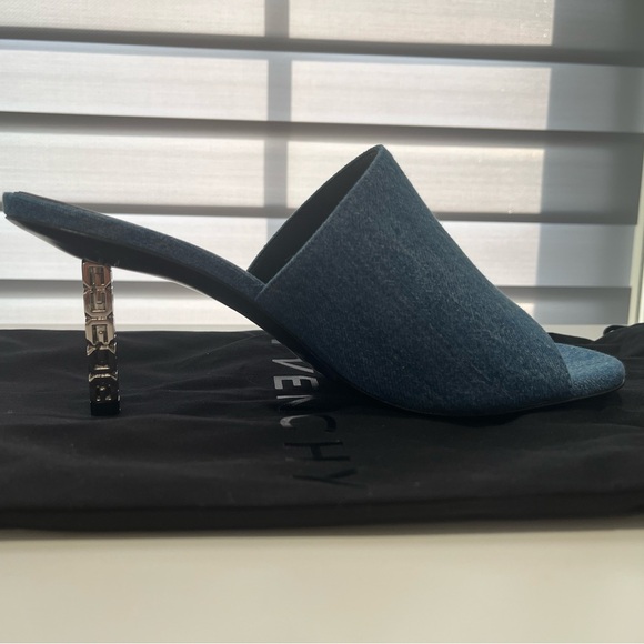 [New-Authentic] Givenchy G Cube Heel Mules - Medium Blue - Picture 5 of 12